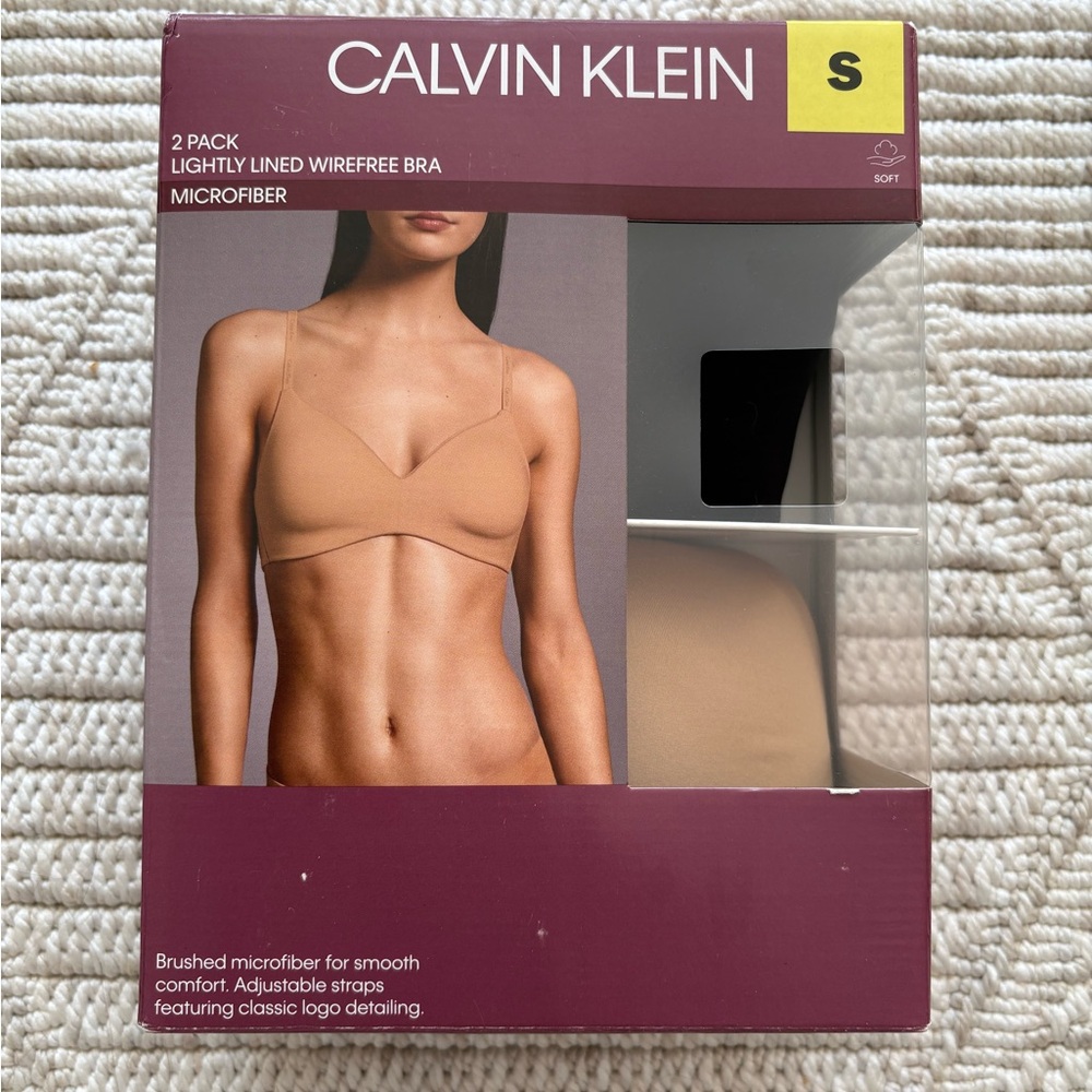 Calvin Klein Wirefree Bra 2-Pack - Tan and Black